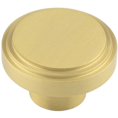 Stylish 40mm Satin Brass Cupboard Knob for Modern Interiors Kitchen - Cabinet Knob