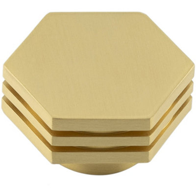 Stylish 40mm Satin Brass Cupboard Knob for Modern Interiors Kitchen Cabinet Knob
