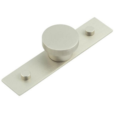 Stylish 40mm Satin Nickel Cupboard Knob with Backplate - Kitchen Cabinet Knob