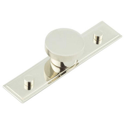 Stylish 40mm Stepped Backplate Cupboard Knob in Polished Nickel - Kitchen Cabinet Knob
