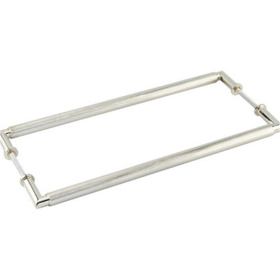 Stylish 425mm Back to Back Pull Handle in Polished Nickel Finish - Door Handle