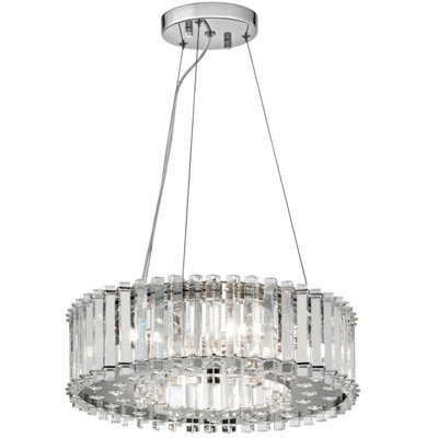 Stylish 6 Bulb Chrome Ceiling Pendant Light with G9 LED Bulbs