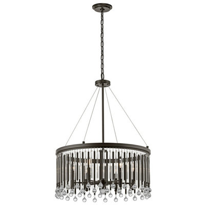 Stylish 6 Bulb Espresso Ceiling Pendant Light with E14 LED Fitting