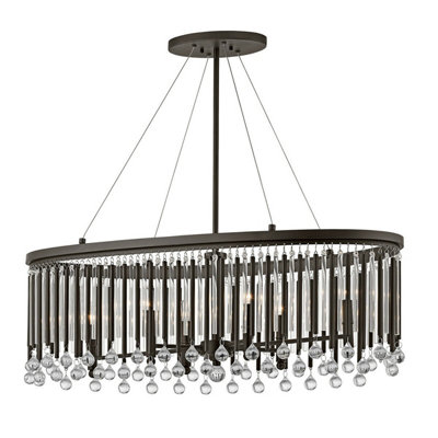 Stylish 6 Bulb Espresso Pendant Light with E14 LED Compatibility