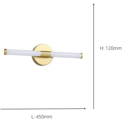 Stylish 60cm LED Brushed Brass Wall Light for Modern Bathroom Design