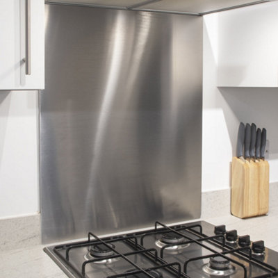 Stylish 60cm x 75cm Stainless Steel Splashback for Kitchen Protection