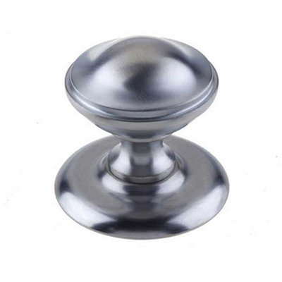 Stylish 66mm Satin Chrome Centre Door Knob for Modern Interiors - External Front Door Knob