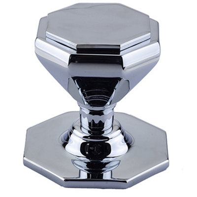 Stylish 70mm Polished Chrome Centre Door Knob for Modern Interiors - External Front Door Knob