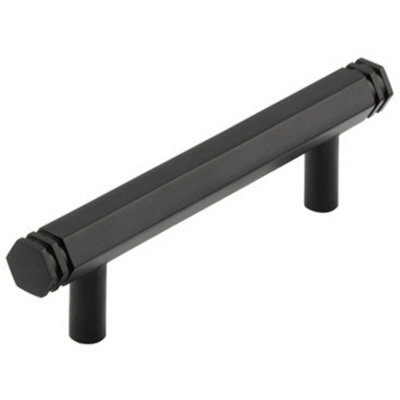 Stylish 96mm Black Cabinet Handle Crafted from Solid Brass - Kitchen Drawer Pull Handle