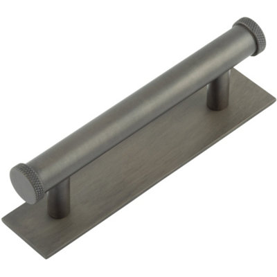 Stylish 96mm Dark Bronze Cabinet Handle with Knurled Design - Kitchen Drawer Pull Handle