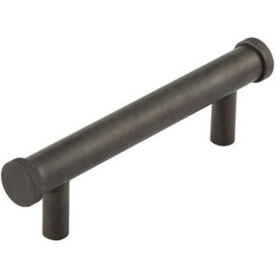 Stylish 96mm Dark Bronze Cabinet Handle with Knurled Diamond Design - Kitchen Drawer Pull Handle