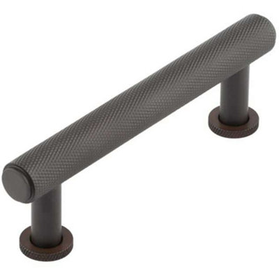 Stylish 96mm Dark Bronze Knurled Cabinet Handle - Kitchen Drawer Pull Handle