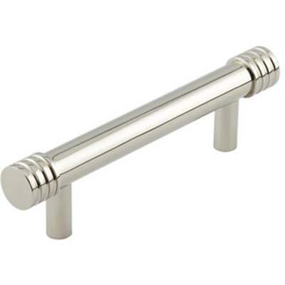 Stylish 96mm Polished Nickel Cabinet Handle for Home and Office - Kitchen Drawer Pull Handle