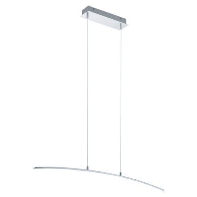 Stylish Adjustable Pendant Ceiling Light with LED Bulb - Chrome and White Design