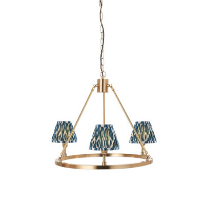 Stylish Aged Brass and Marlin Blue Pendant Light for Modern Homes