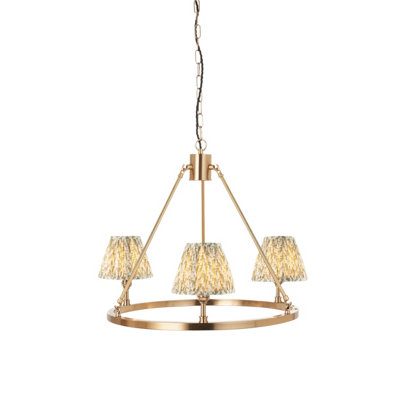 Stylish Aged Brass Ceiling Pendant Light with Herb Garden Green Shades