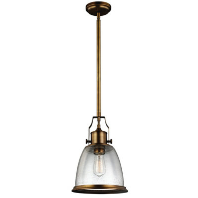 Stylish Aged Brass Pendant Light Fitting with E27 Socket for LED Bulbs