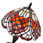 Stylish and Chic Red and Burnt Orange 12" Tiffany Lamp with Multiple Round Beads