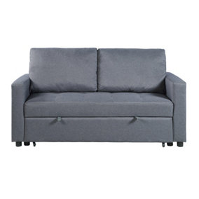 Stylish and Comfortable 2 Seater Fabric Sofa Bed, Modern Style, Living Room Furniture - Grey