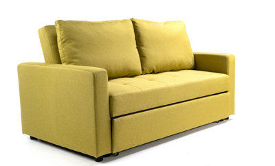 Stylish and Comfortable 2 Seater Fabric Sofa Bed, Modern Style, Living Room Furniture - Lime