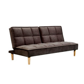 Stylish and Versatile 3 Seater Velvet Sofa Bed, Modern, Living Room Furniture - Brown