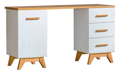 Stylish Anderson Pine Computer Desk W1400mm H785mm D520mm with Drawers & Cabinet