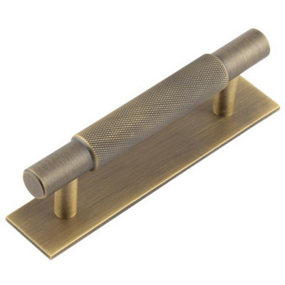 Stylish Antique Brass Cabinet Handle with 96mm Centers - Kitchen Drawer Pull Handle