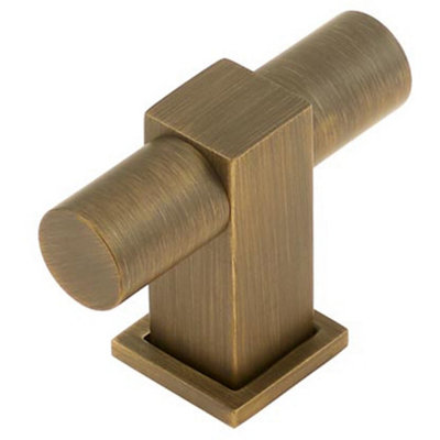 Stylish Antique Brass T Bar Cupboard Knob for Modern Interiors - Kitchen Cabinet Knob