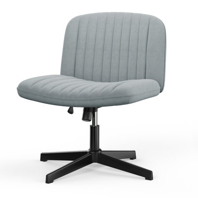Stylish Armless Office Chair with Height Adjustable Wide Seat Perfect for Home Office and Bedroom Grey
