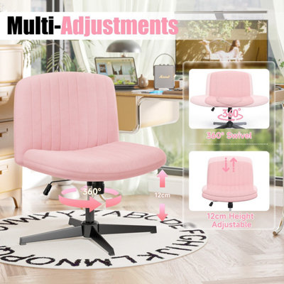 Stylish Armless Office Chair with Height Adjustable, Wide Seat, Perfect