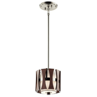Stylish Auburn Stained Wood Ceiling Pendant Light with E27 Socket