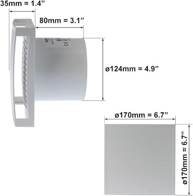 Stylish Bathroom Extractor Fan 125mm / 5