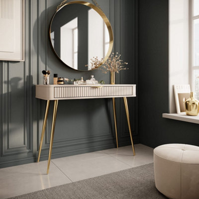 STYLISH BEIGE DRESSING TABLE H780MM W1000MM D380MM - MODERN DESIGN WITH  FUNCTIONAL FEATURES
