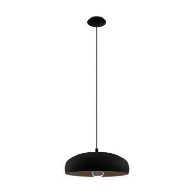 Stylish Black and Copper Pendant Ceiling Light with E27 Bulb Holder