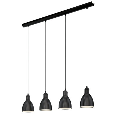 Stylish Black and White Steel Hanging Pendant Light with E27 Bulb Socket