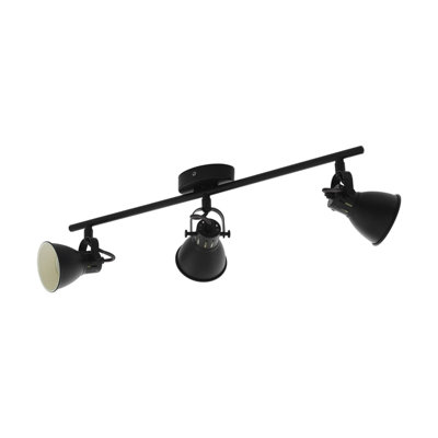 Stylish Black Flush Ceiling Light with 3 Adjustable GU10 Bulbs