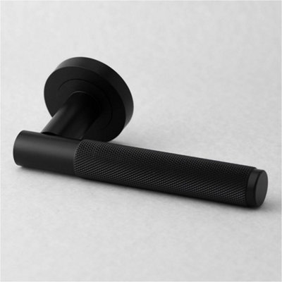 Stylish Black Knurled Door Handle for Modern Interiors - Interior Handle