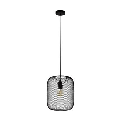 Stylish Black Mesh Hanging Pendant Light for Hallways