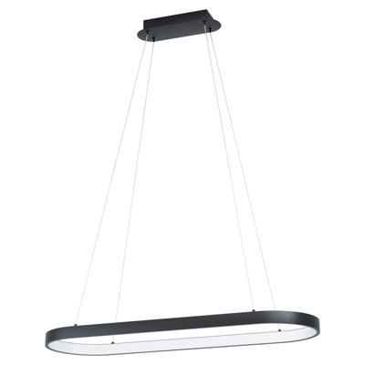 Stylish Black Pendant Ceiling Light with White Shade and LED Bulb