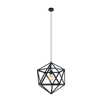 Stylish Black Prism Hanging Pendant Light - Geometric Design for Modern Spaces