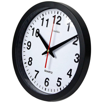 Stylish Black & White Bold Classic Quartz Wall Clock Non Ticking Silent - 4