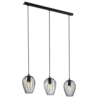 Stylish Black Wire Cage Pendant Light for Kitchen and Dining Areas