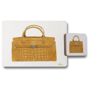 Stylish Brown Bag (Placemat & Coaster Set) / Default Title