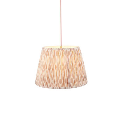 Stylish Brushed Aged Brass Hanging Ceiling Pendant Light with Red Flex and Neutral Shade