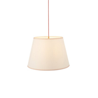Stylish Brushed Aged Brass Pendant Light with Red Flex and LED Bulb
