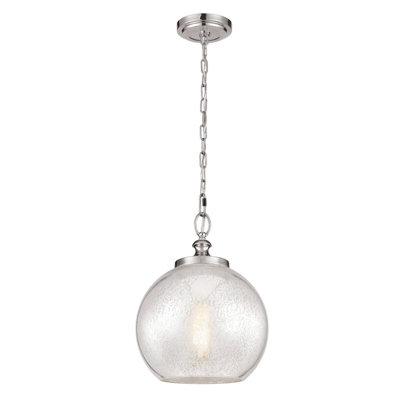 Stylish Brushed Steel 1 Bulb Ceiling Pendant Light with E27 Socket