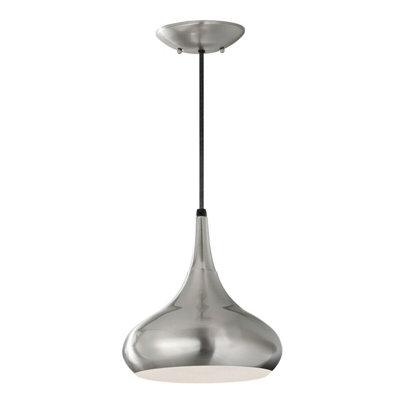 Stylish Brushed Steel LED Pendant Light with E27 Socket
