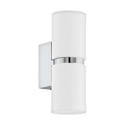 Stylish Chrome and White Wall Light with GU10 Bulbs - Perfect for Modern Interiors