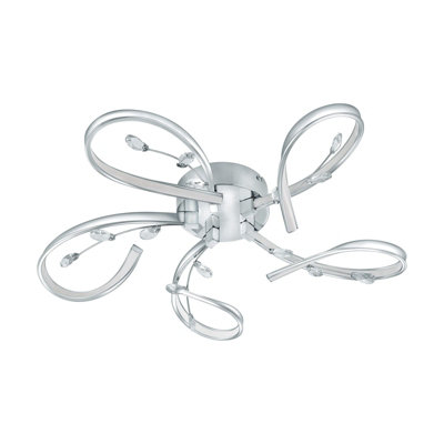 Stylish Chrome LED Wall and Ceiling Light with Crystal Shade