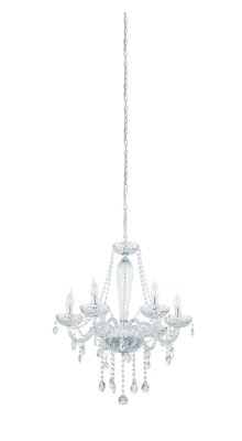 Stylish Chrome Pendant Ceiling Light with Clear Glass Shade - E14 Bulb Compatible